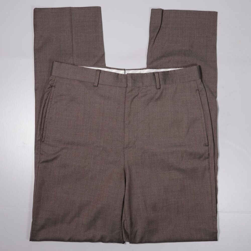 Brooks Brothers Regent Fit Reda Flexo Italian Wool Pants Brown Gray Mens 32x34